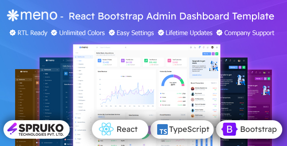 Meno - React Typescript Admin & Dashboard Template - Admin Templates Site Templates