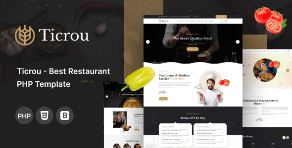 Ticrou - Restaurant PHP Template - Restaurants & Cafes Entertainment
