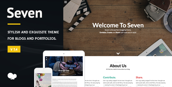 Seven - Stylish WordPress Theme - Personal Blog / Magazine