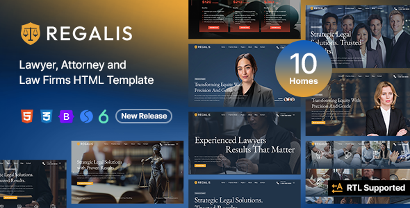 Regalis - Lawyer, Attorney and Law Firms HTML Template