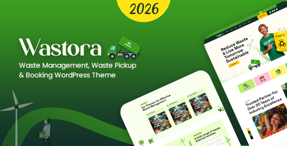 Wastora - Waste Pickup and Disposal WordPress Theme with Booking System & Service Scheduling - Portfolio Creative