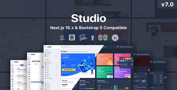 Studio - Next.js 16.x + HTML Admin Template - Admin Templates Site Templates