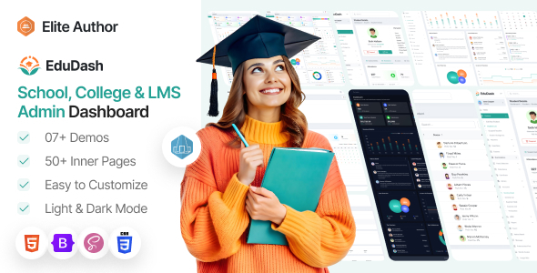 Edudash - Education Management Admin Dashboard Template - Admin Templates Site Templates