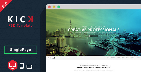 Kick-PSD Template - Creative Photoshop