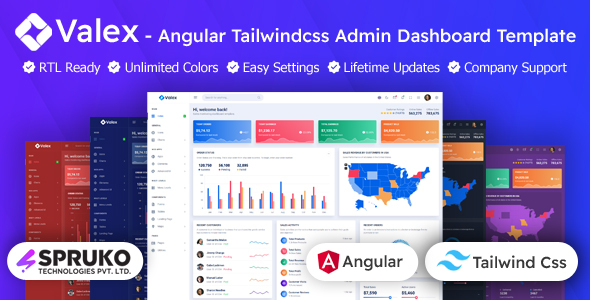 Valex - Tailwind CSS Angular Admin Dashboard Template - Admin Templates Site Templates