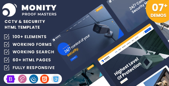 Monity – CCTV & Security HTML Template - Business Corporate