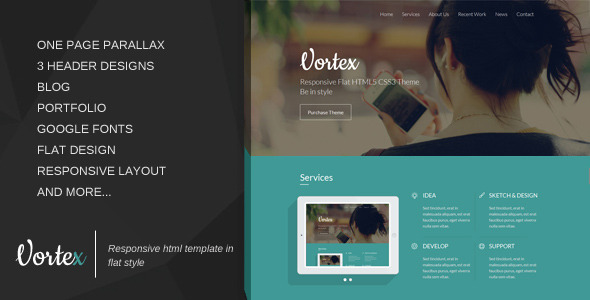 Vortex - Responsive One Page Template - Portfolio Creative
