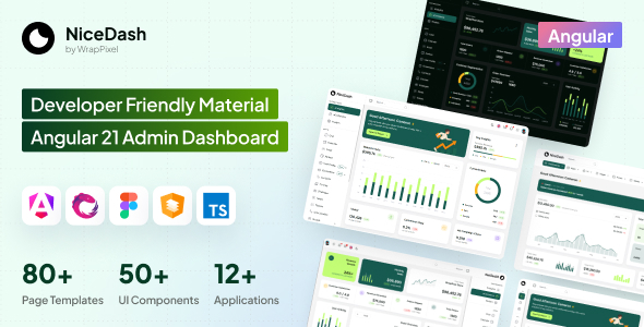NiceDash Angular Dashboard Template - Admin Templates Site Templates