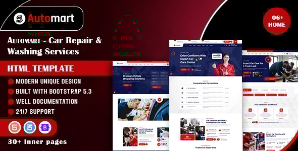 Automart - Car Repair & Washing Services HTML Template