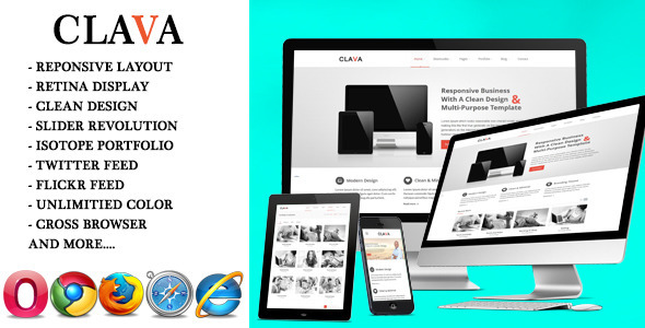 Clava - Multipurpose Responsive HTML Template - Corporate Site Templates
