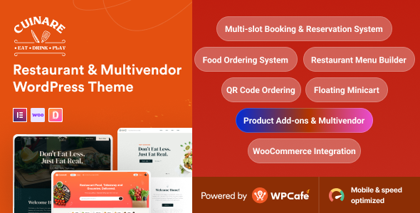 Cuinare - Restaurant WordPress Theme (Multivendor) - WooCommerce eCommerce