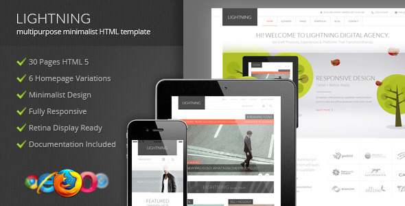 Lightning - Multipurpose Minimalist HTML Template - Corporate Site Templates