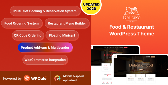 Deliciko - Restaurant WordPress Theme - Restaurants & Cafes Entertainment