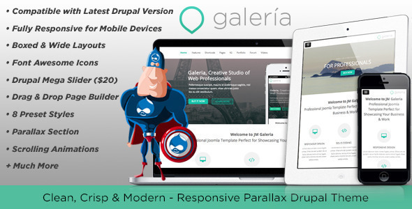 Galeria, Responsive Creative Drupal Theme - Creative Drupal