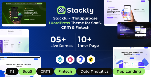 Stackly – Multipurpose WordPress Theme for SaaS, CRM & Fintech - Software Technology