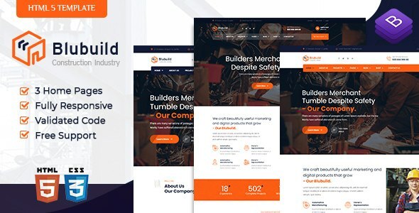 BluBuild - Industrial Construction HTML Template - Business Corporate