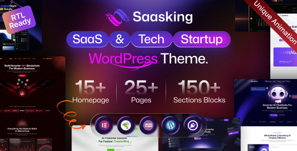 Saasking - SaaS & Tech Startup WordPress - Technology WordPress