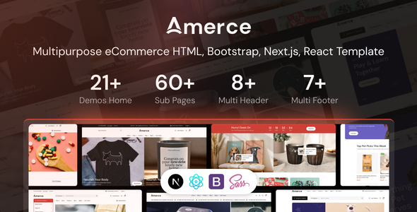 Amerce - Multipurpose eCommerce HTML, Bootstrap, Next.js, React Template - Shopping Retail