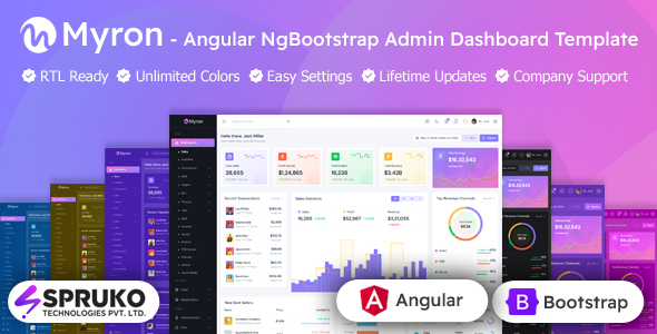Myron - Angular NgBootstrap Admin Panel Template - Admin Templates Site Templates
