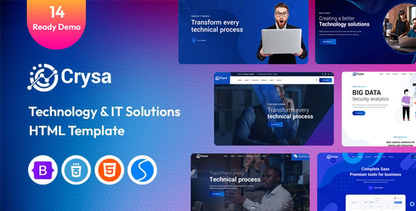 Crysa – Technology & IT Services HTML Template - Technology Site Templates