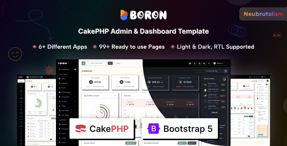 Boron - CakePHP Admin & Dashboard Template - Admin Templates Site Templates
