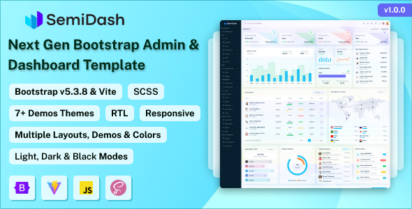 Semidash - Bootstrap Admin & Dashboard Template - Admin Templates Site Templates