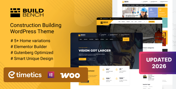Buildbench - Construction Business WordPress Theme - Business Corporate