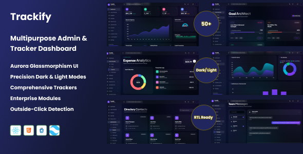 Trackify - React Multipurpose Tracker & Admin Dashboard - Admin Templates Site Templates