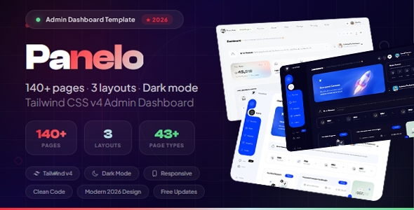 Panelo | TailwindCSS Complete Admin Dashboard Template - Admin Templates Site Templates