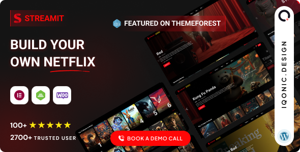 Streamit - Movie Streaming WordPress Theme for OTT & Video - Film & TV Entertainment