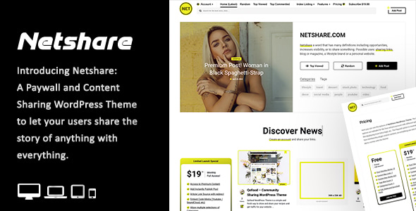 Netshare - Paywall & Content Sharing WordPress Theme - Personal Blog / Magazine