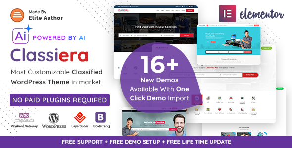 Classiera – Classified Ads WordPress Theme - Directory & Listings Corporate