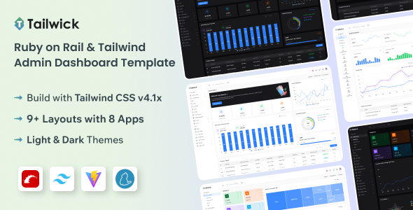 Tailwick - Ruby on Rails & Tailwind CSS Admin Dashboard Template - Admin Templates Site Templates