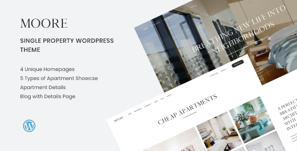Moore - Single Property WordPress Theme - Real Estate WordPress
