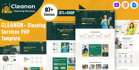 Cleanon - Cleaning Services PHP Template - Business Corporate