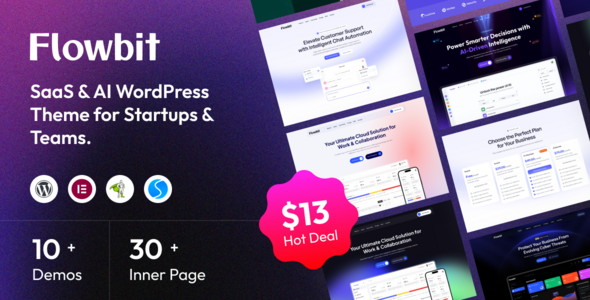 Flowbit – SaaS & AI Startup WordPress Theme - Software Technology