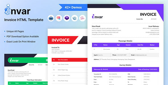 Invar – Invoice HTML Template - Miscellaneous Site Templates