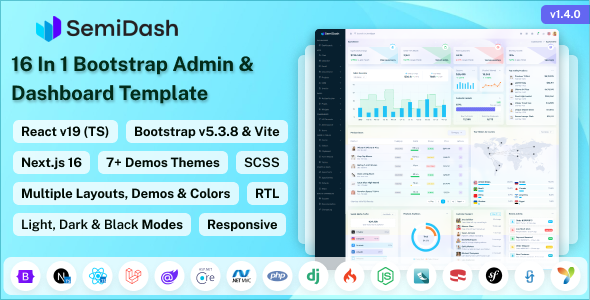 Semidash - Bootstrap Admin & Dashboard Template - Admin Templates Site Templates