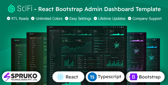 Scifi - TypeScript React Bootstrap Dashboard Template - Admin Templates Site Templates