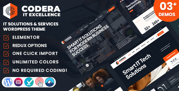 Codera - IT Solutions & Services WordPress Theme - Software Technology