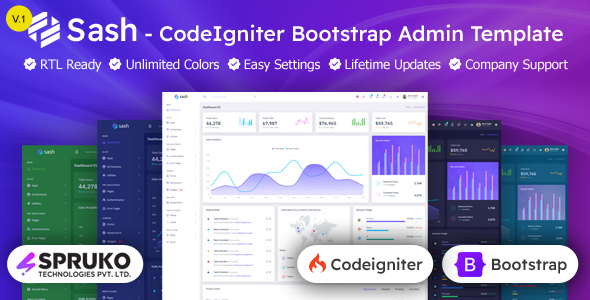 Sash – CodeIgniter Admin & Dashboard Template - Admin Templates Site Templates