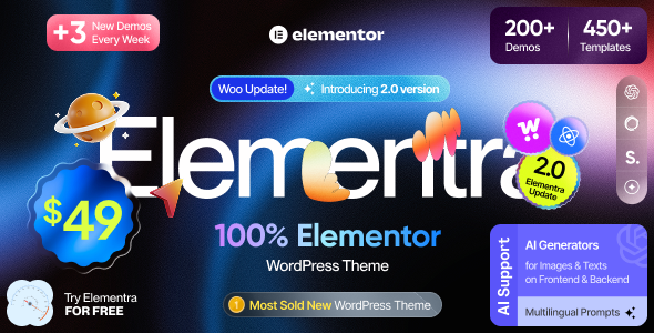 Elementra - 100% Elementor WordPress Theme - Business Corporate