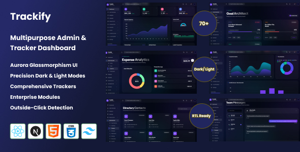 Trackify - React NextJs Multipurpose Tracker & Admin Dashboard - Admin Templates Site Templates