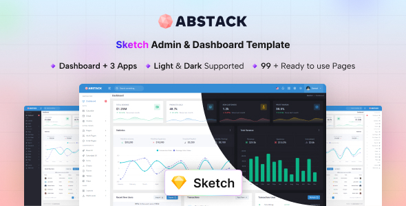 Abstack - Sketch Admin & Dashboard Template - Sketch UI Templates