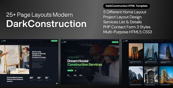 DarkConstruction β Building & Construction Multi Purpose Template