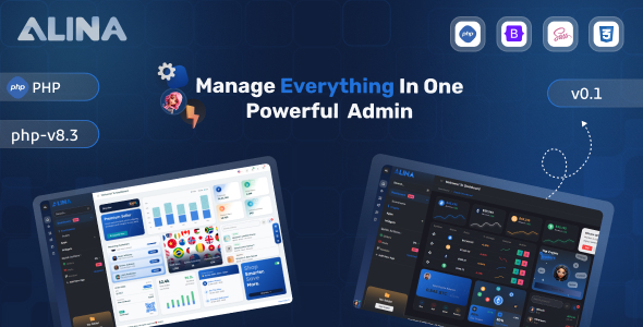 Alina PHP Admin Dashboard Template - Admin Templates Site Templates