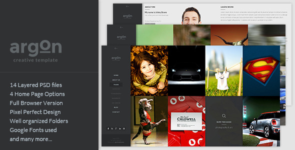 Argon - Creative PSD Template - Creative Photoshop