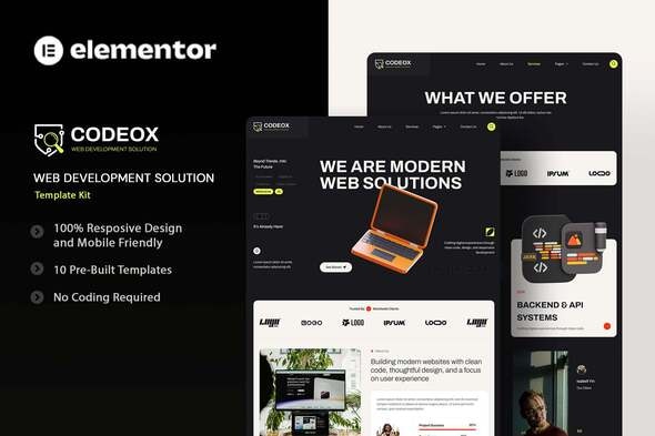 Codeox - Web Development Solution Elementor Template Kit - Technology & Apps Elementor