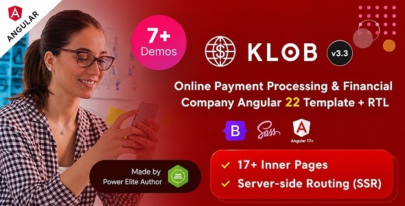 Klob - Banking & Online Payment Processing Angular 22 Template - Business Corporate