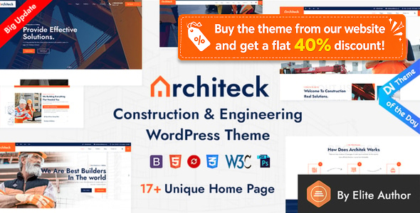 Architeck - Construction WordPress Theme - Corporate WordPress